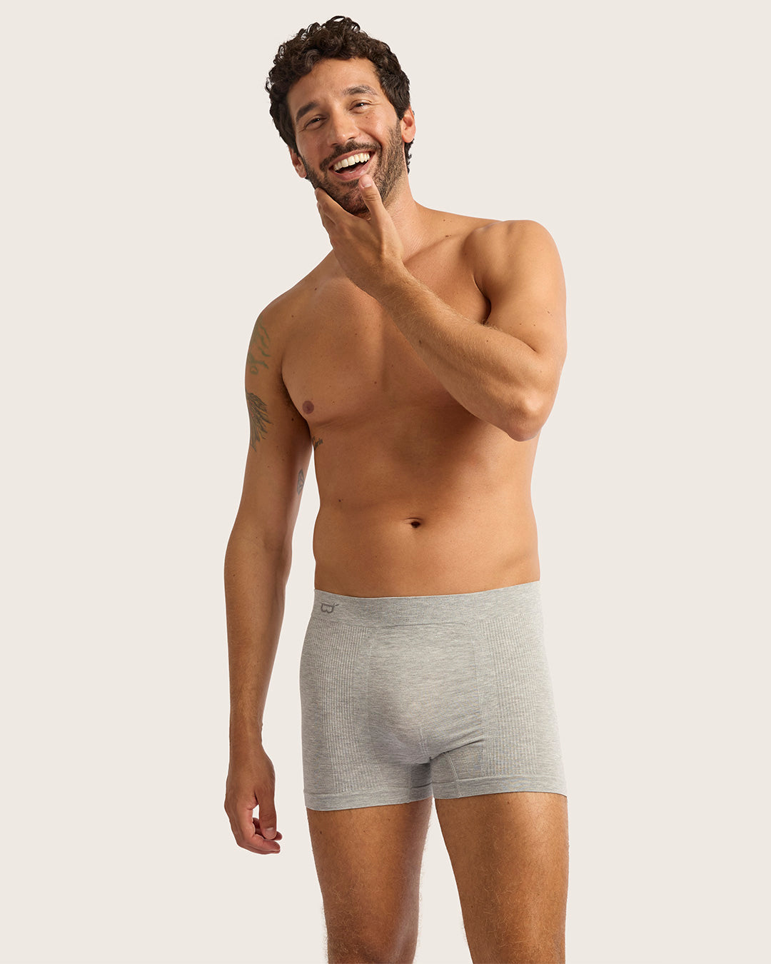 Men's Seamfree Boxer Briefs - Light Grey Marl