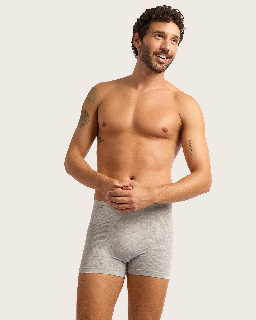 Men's Seamfree Boxer Briefs - Light Grey Marl