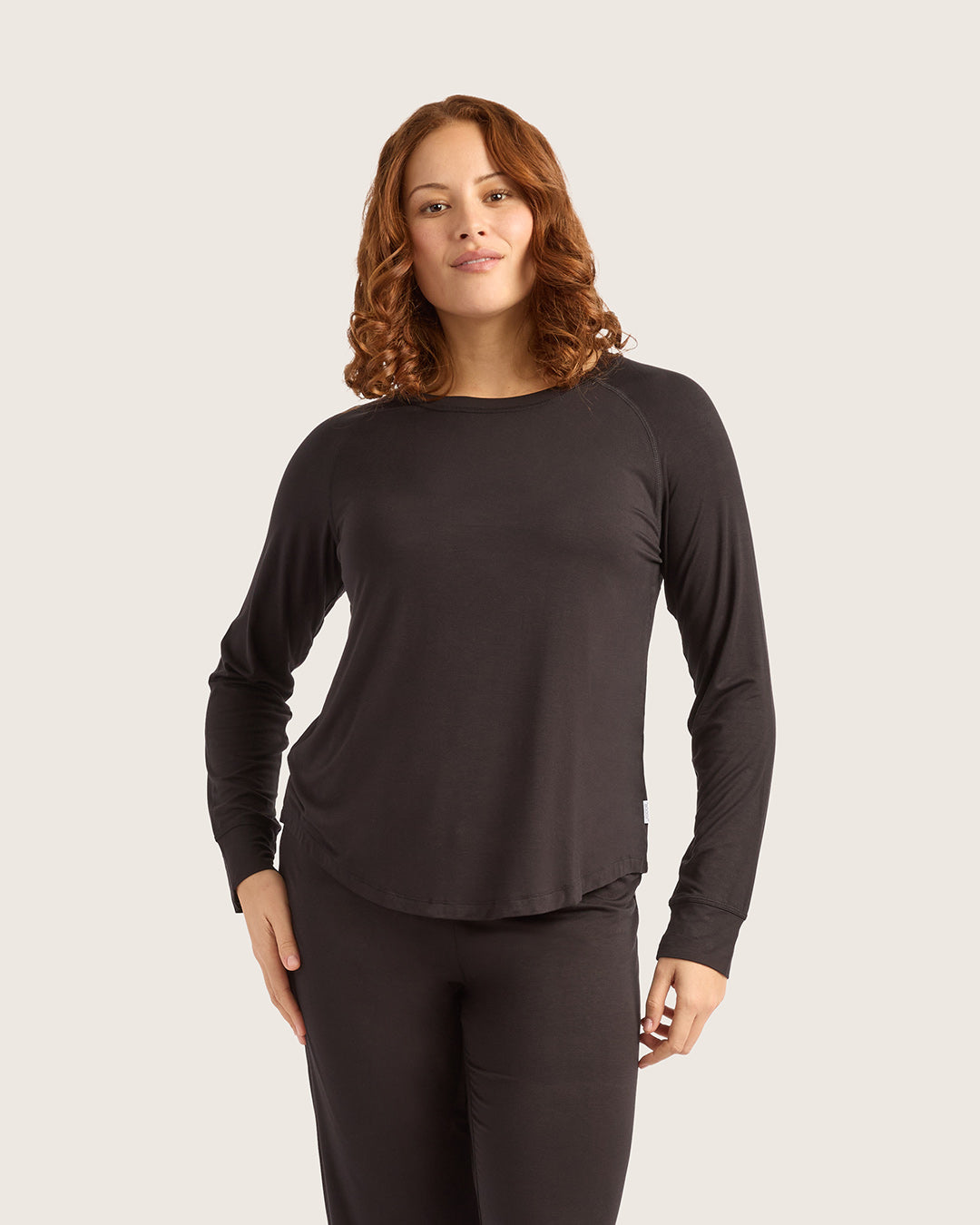 Goodnight Raglan Sleep Top - Black