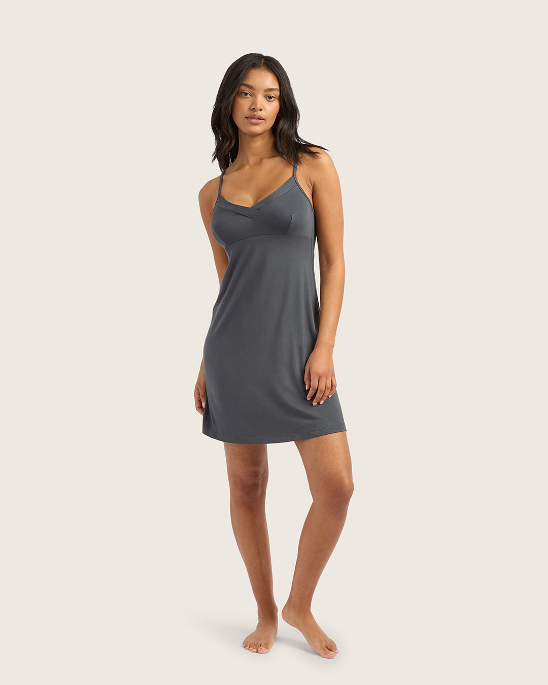 Goodnight Slip Sleep Dress - Storm