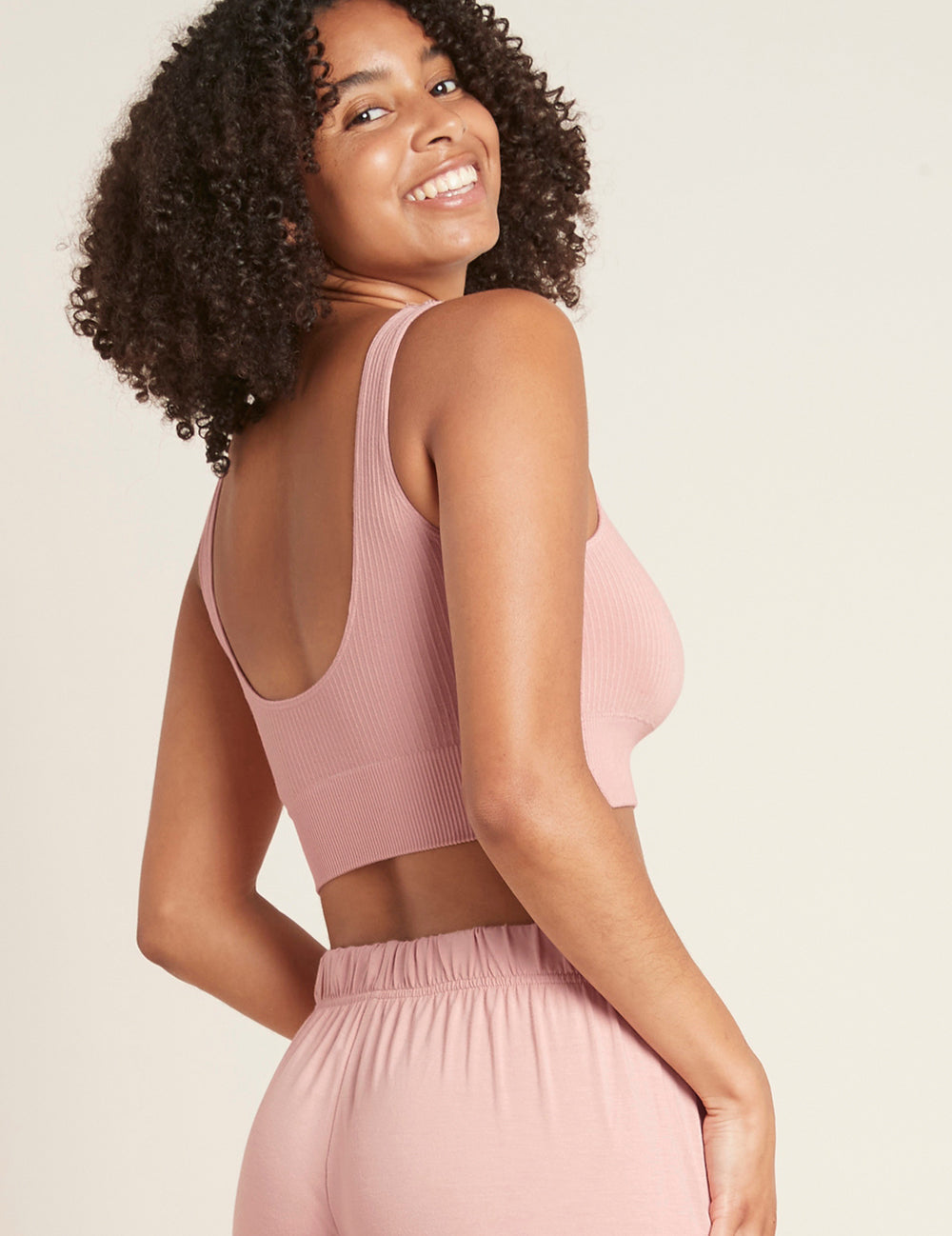 Ribbed Seamfree Crop-Dusty Pink