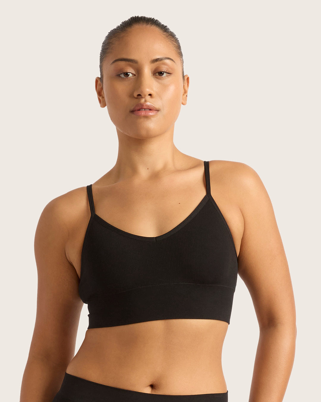 LYOLYTE Ribbed Low Back Bralette - Black