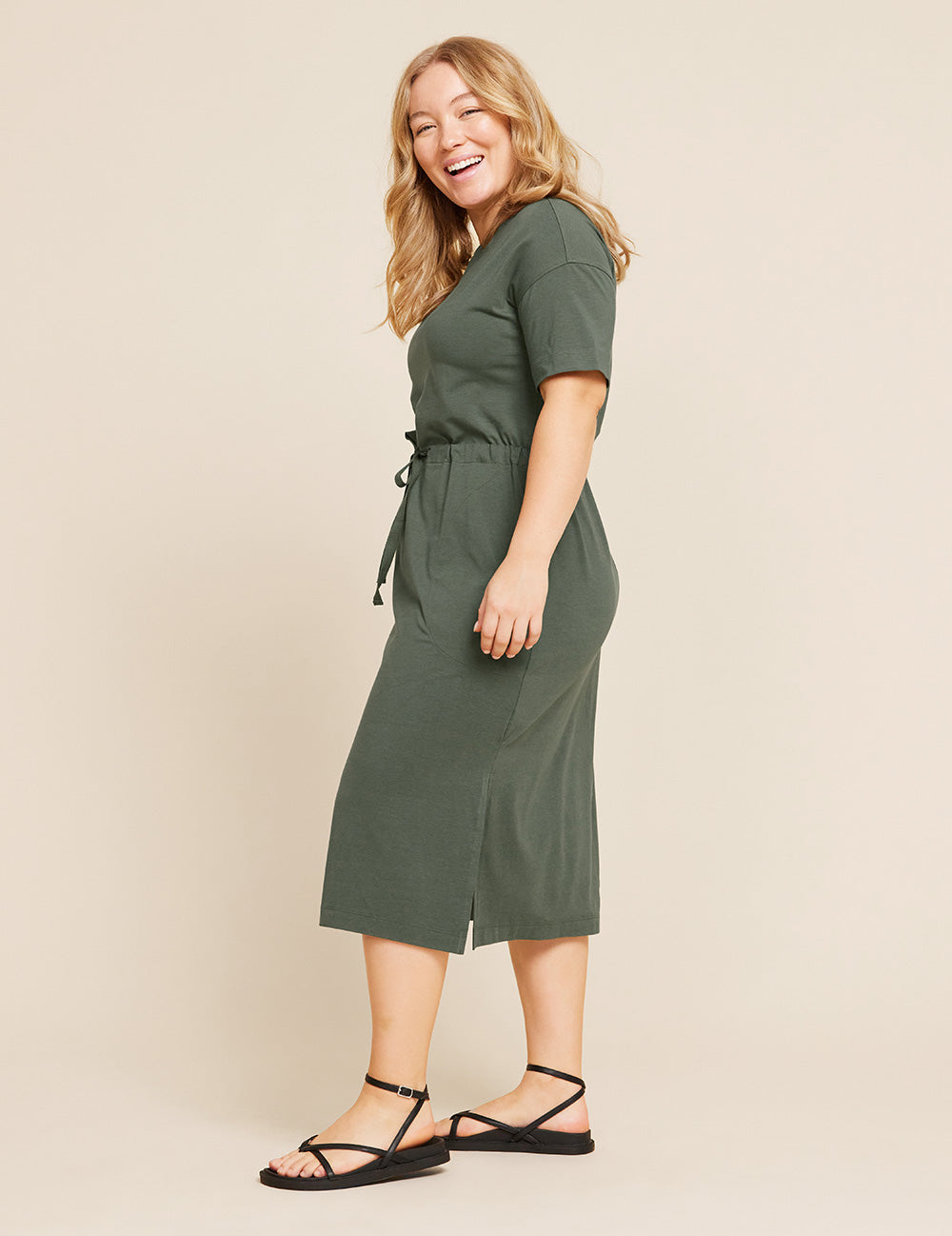 T-Shirt Tie Dress - Moss
