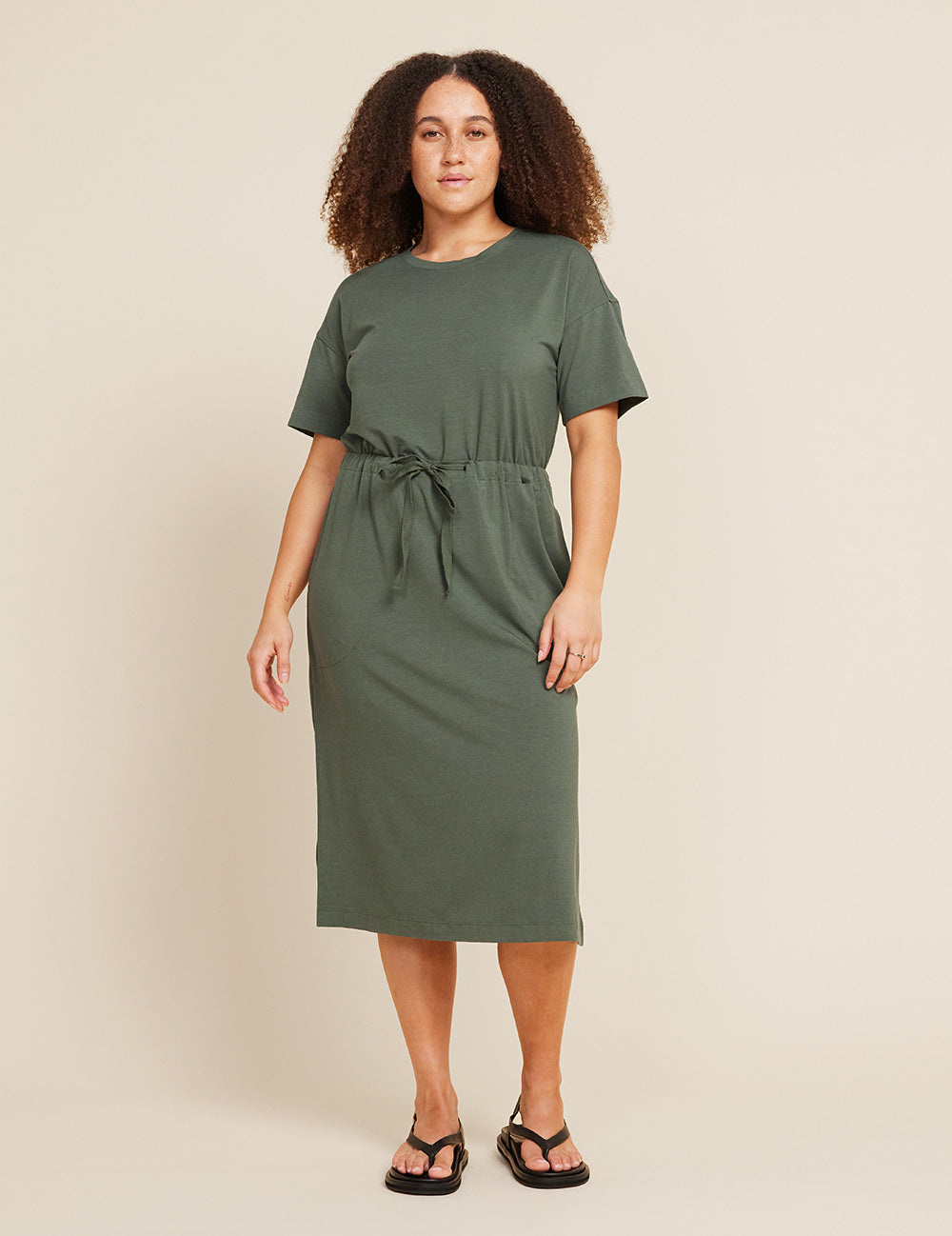 T-Shirt Tie Dress - Moss