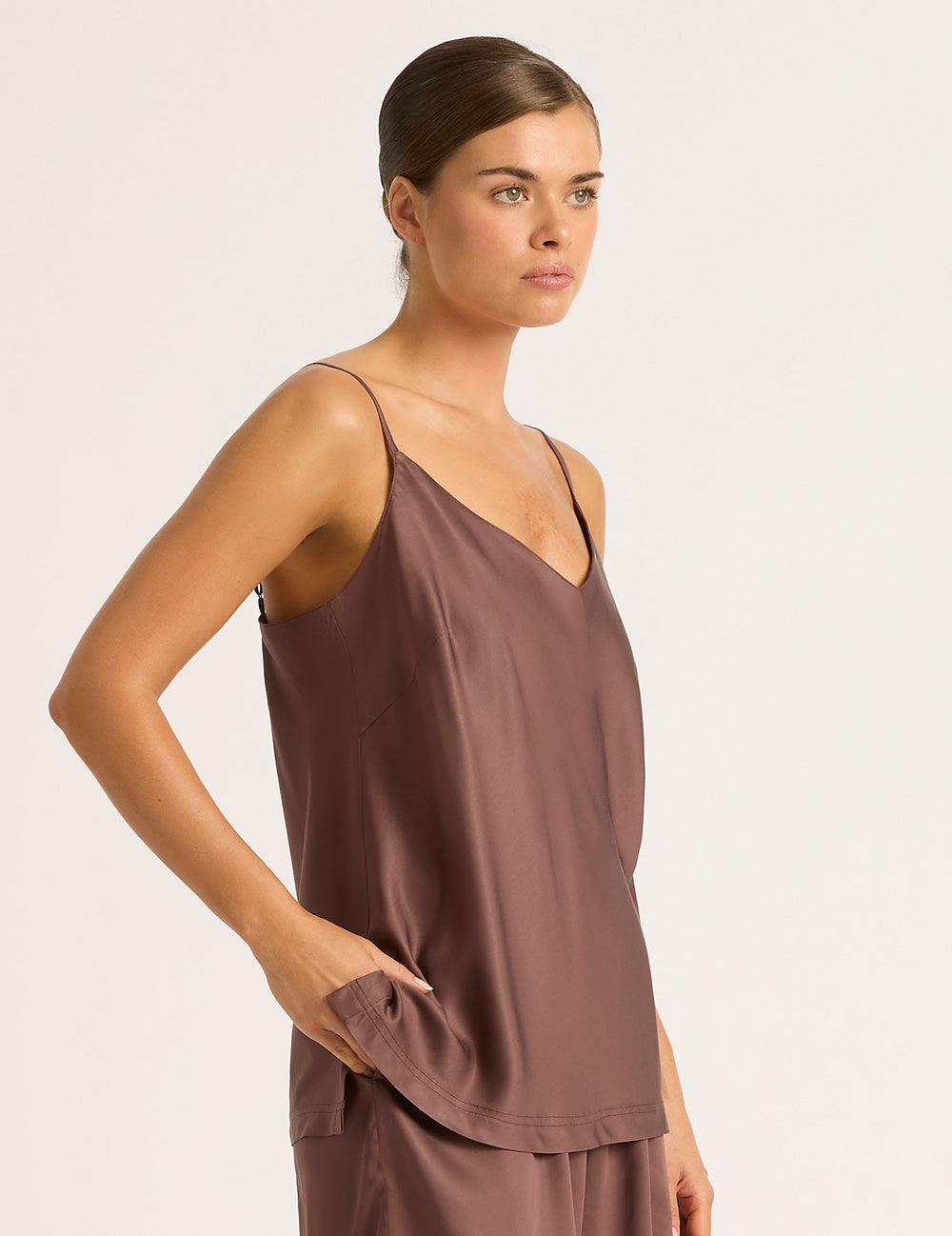 Vegan Silk Cami - Garnet