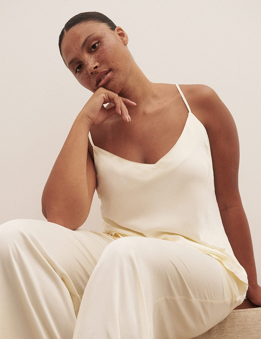 Vegan Silk Cami - Pearl