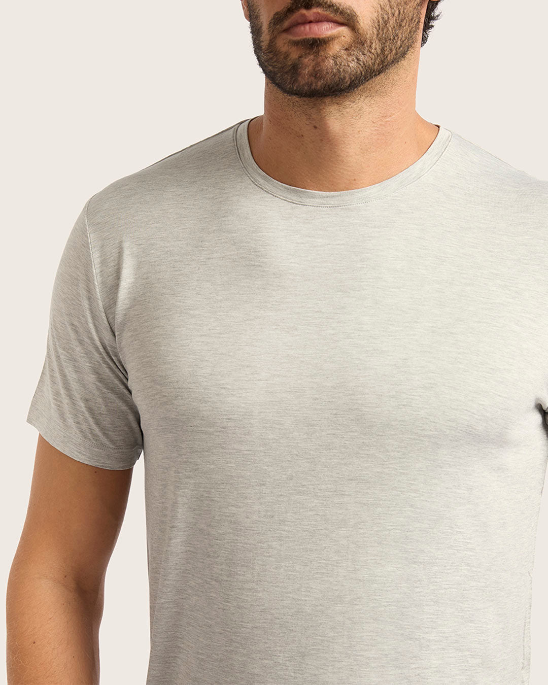 Men's Base Layer Crew Neck T-Shirt - Light Grey Marl