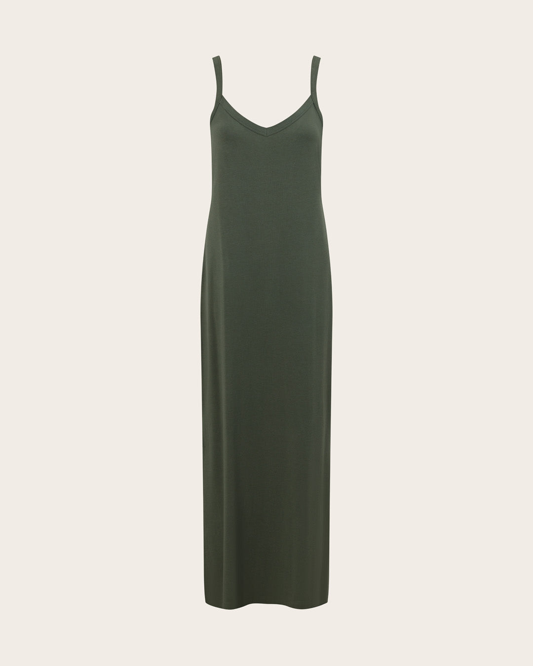 V-Neck Slip Dress - Moss