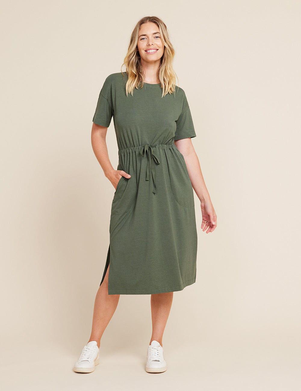T-Shirt Tie Dress - Moss