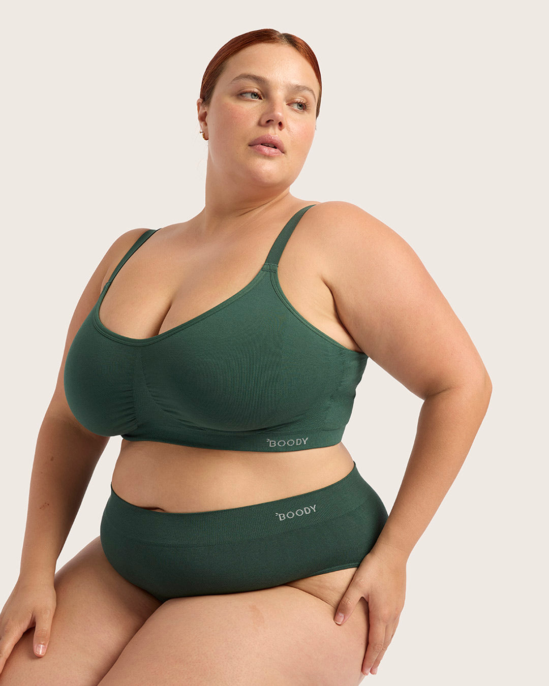 Full Bust Wireless Bra - Emerald Green
