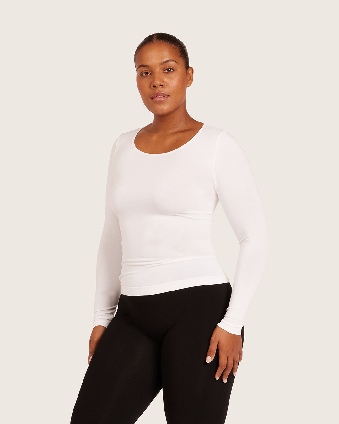 Women's Base Layer Long Sleeve Top - White
