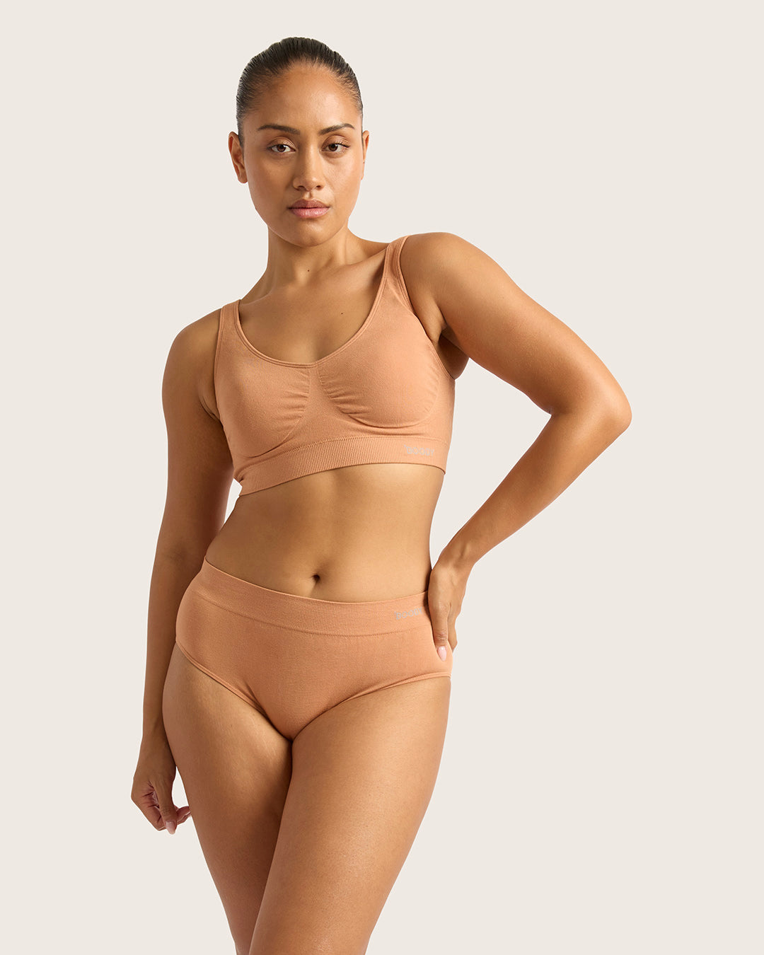 Seamfree Padded Crop Bra - Dune