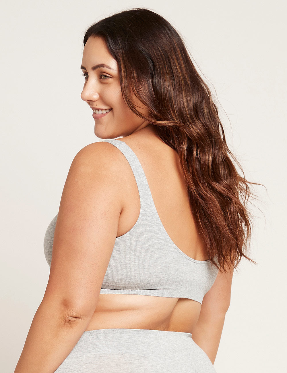Seamfree Padded Crop Bra - Light Grey Marl