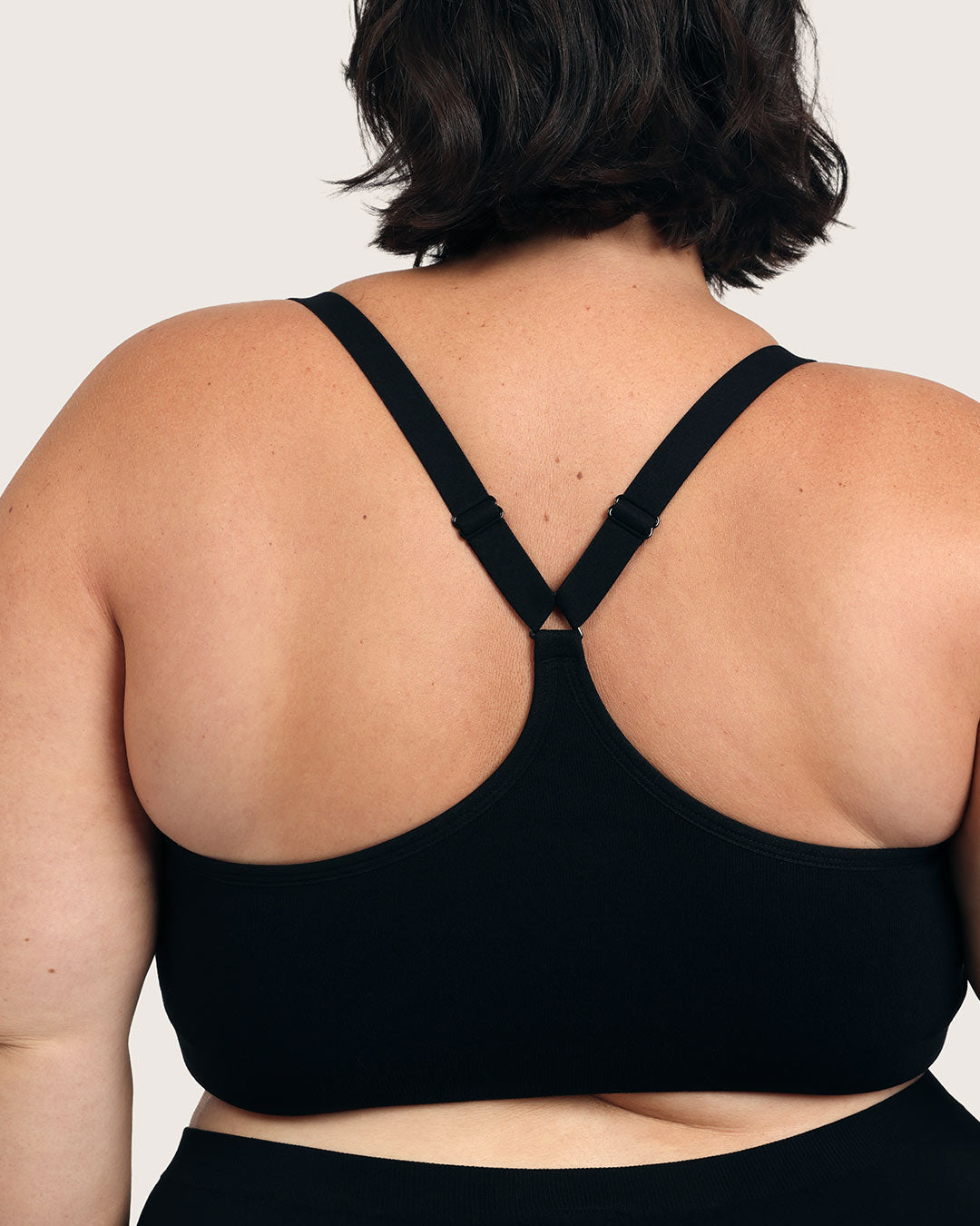 Full Bust Wireless Racerback Bra - Black
