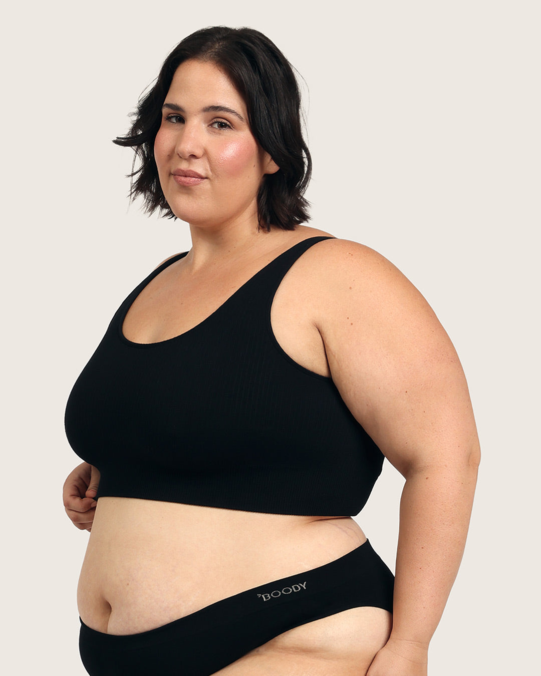 Ribbed Seamfree Crop-Black