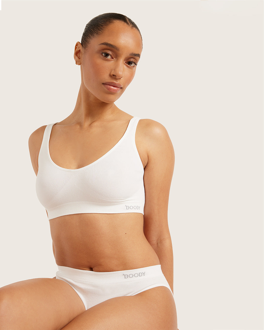 Seamfree Crop Bra - White