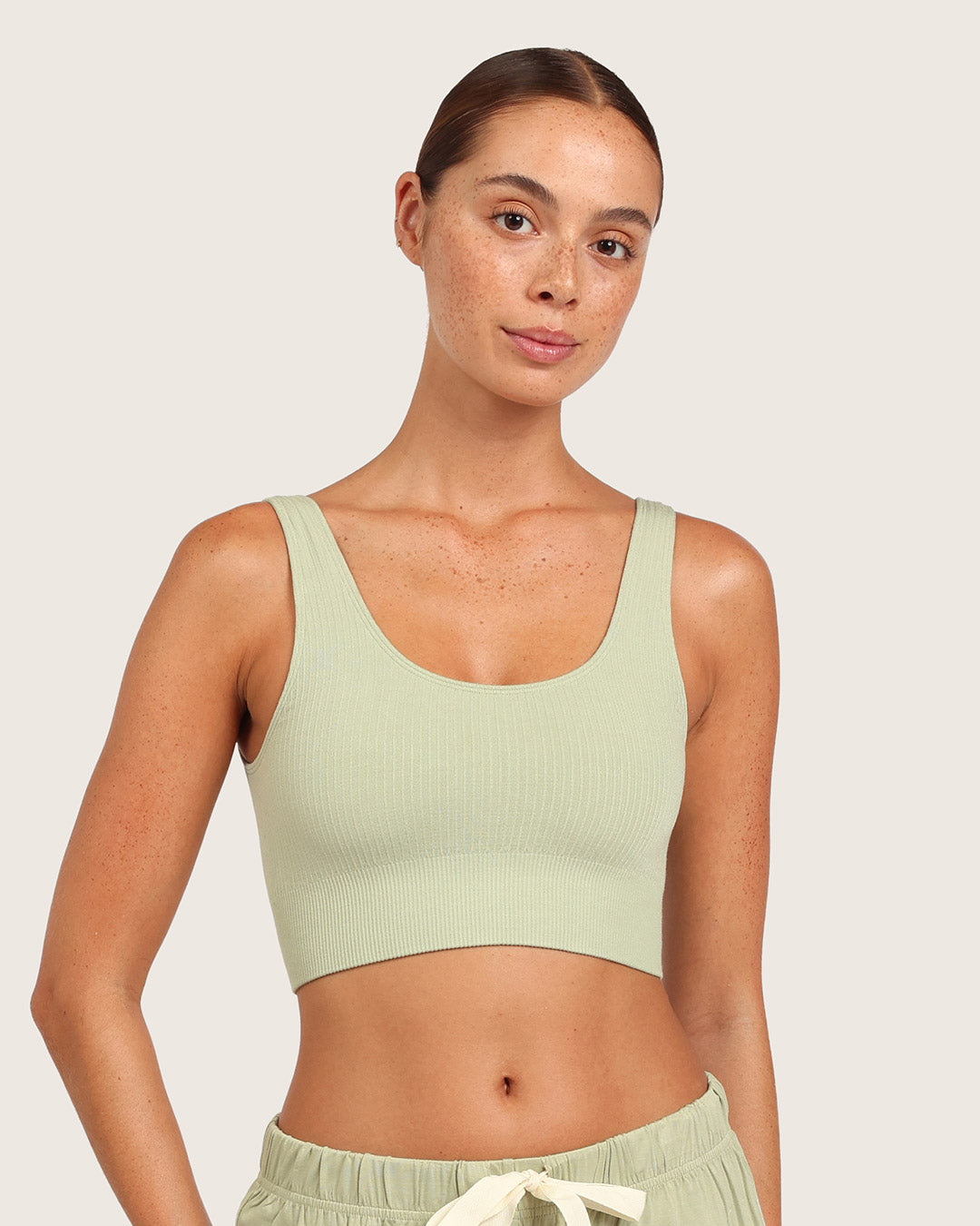 Ribbed Seamfree Crop-Sage