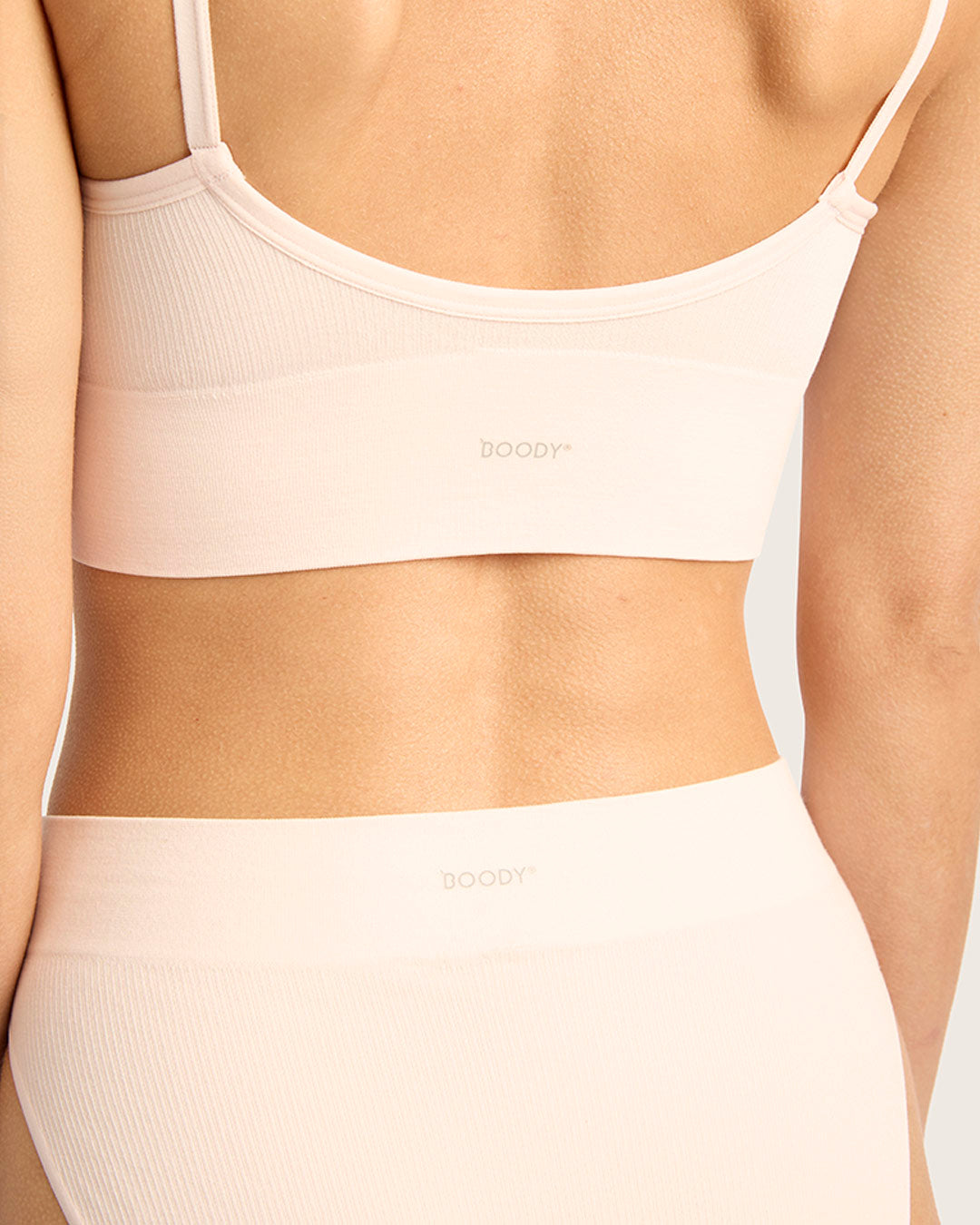 LYOLYTE Ribbed Low Back Bralette - Powder Pink