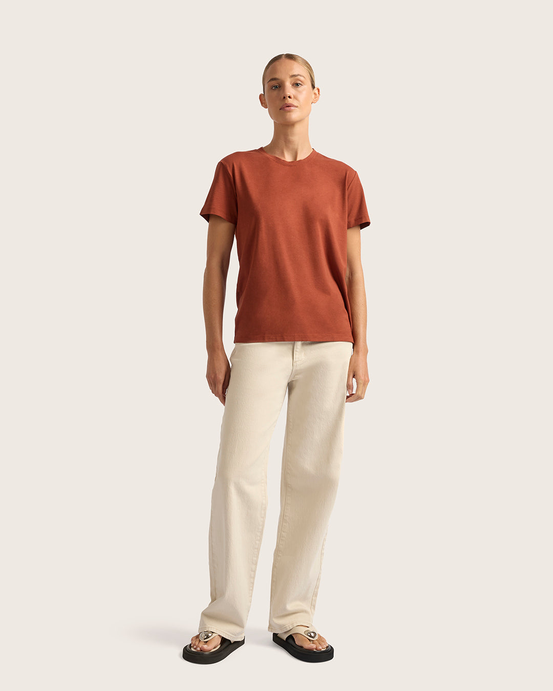 Women's Classic Crew Neck T-Shirt - Rust