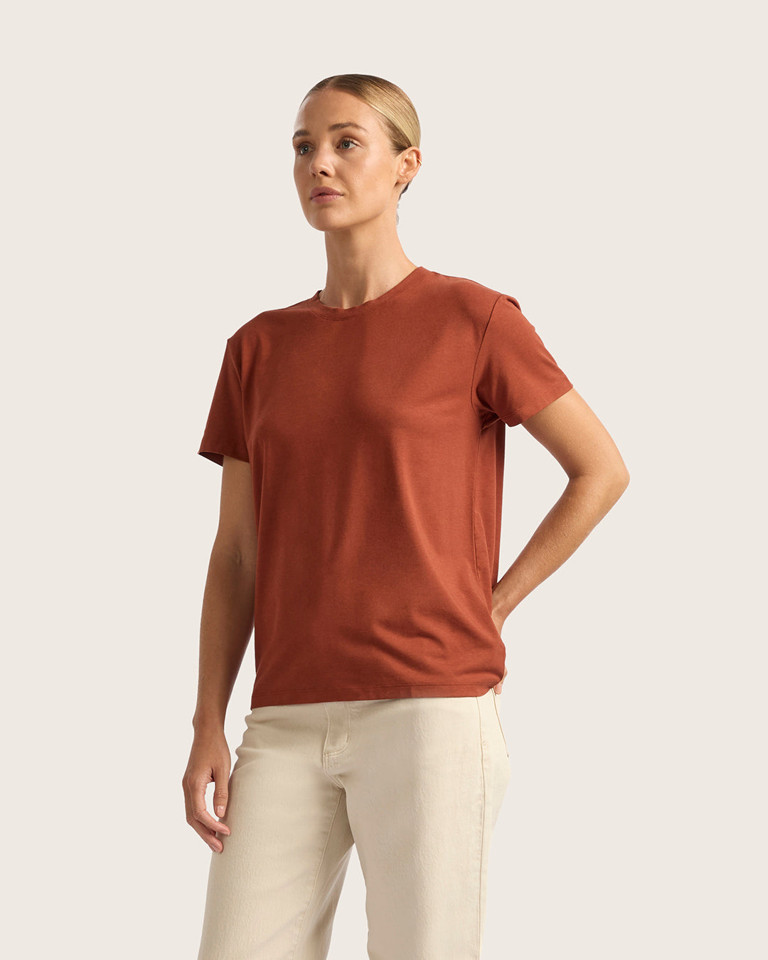 Women's Classic Crew Neck T-Shirt - Rust