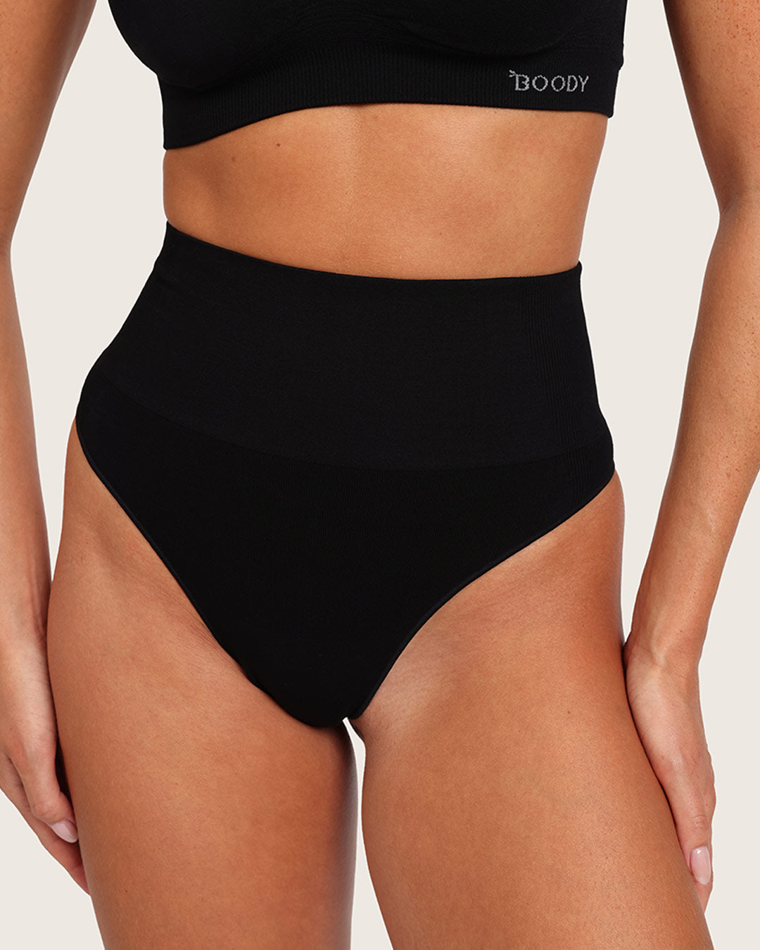 Shaper High Waist G-String - Black