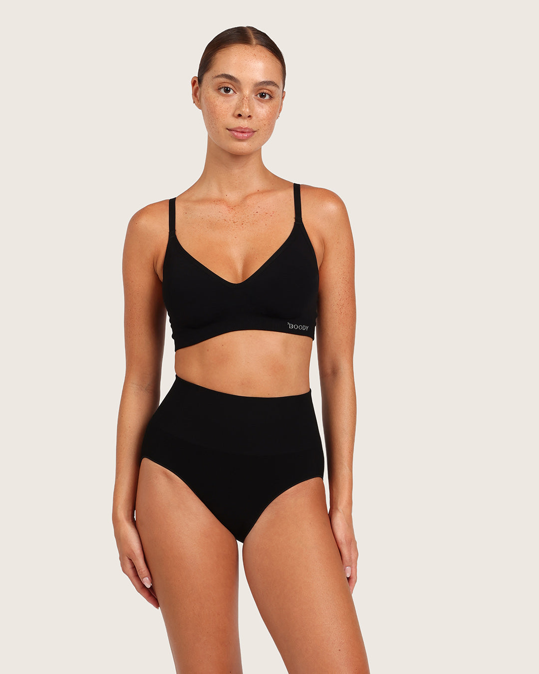 Shaper High Cut Full Briefs - Black