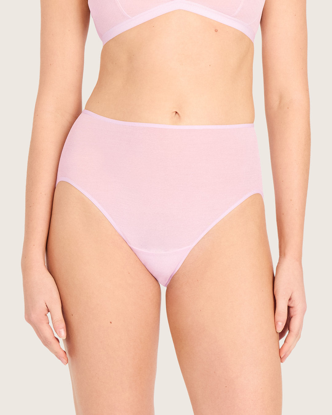 Women's Bamboo Mesh High-Cut Full Briefs in Pink Sorbet – Boody US