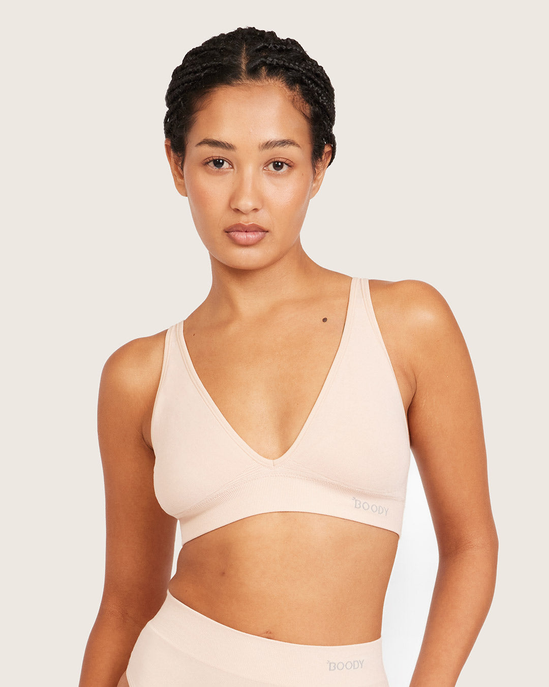 Bamboo Wireless Plunge Bralette in Shell – Boody US