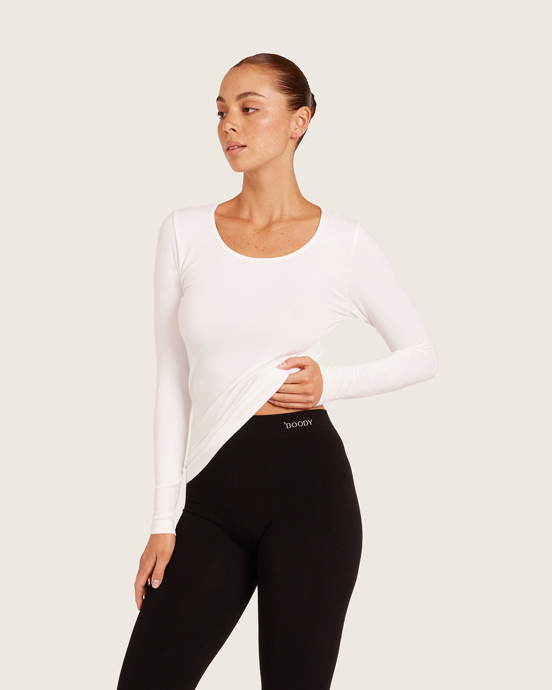 Women's Base Layer Long Sleeve Top - White