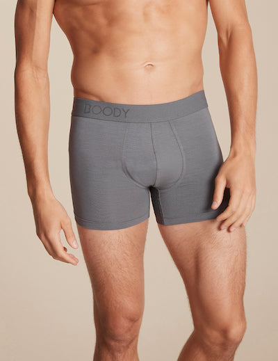 Boody Bamboo Mens Everyday Boxer in Ash Grey Front View