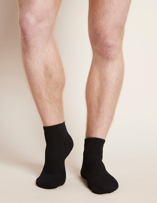 Boody Men's Cushioned Ankle Socks Black Front