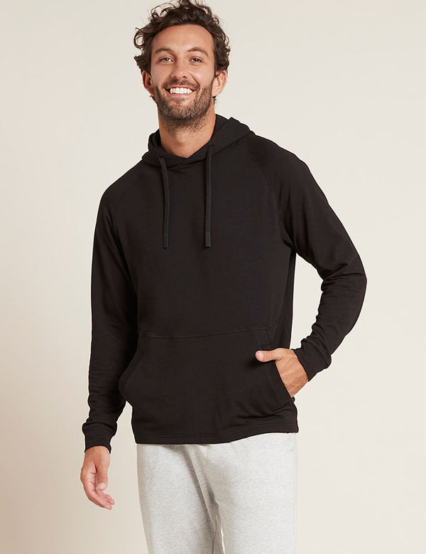Boody Men's Weekend Pullover Hoodie in Black Front