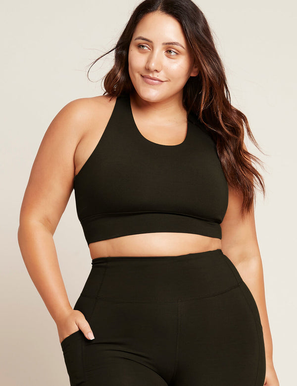 Boody Bamboo Active Longline Bra in Black Front View