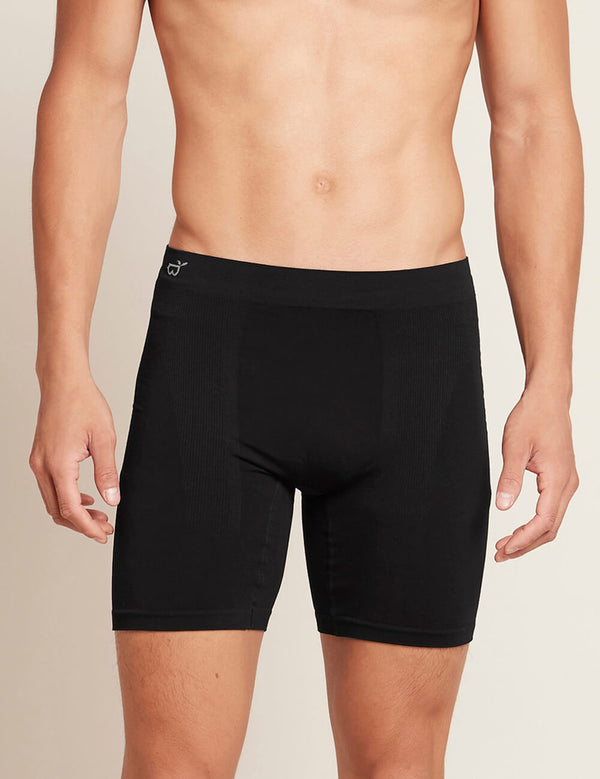 Boody Bamboo Mens Original Long Boxer in Black Front View