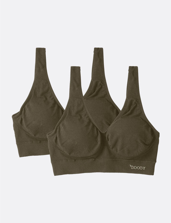 Boody Bamboo Padded Shaper Bra in Dark Olive