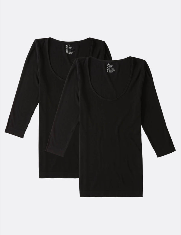 Boody Women's 2-Pack Scoop Top in Black