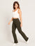 High Waist Flare Pants - Dark Olive