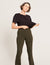 High Waist Flare Pants - Dark Olive