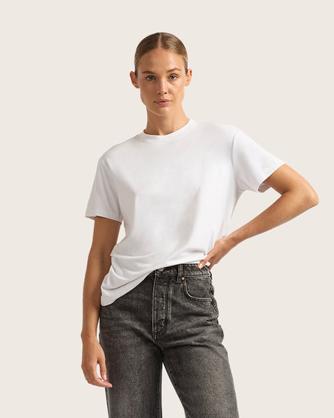 Fabiane Roux - NOWOS  crew neck T-shirt   ホワイト B10966_WHITE_Women_sClassicCre