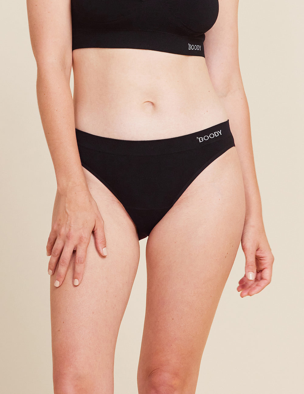 Period & Leak Proof - Hipster Bikini - Light - Black