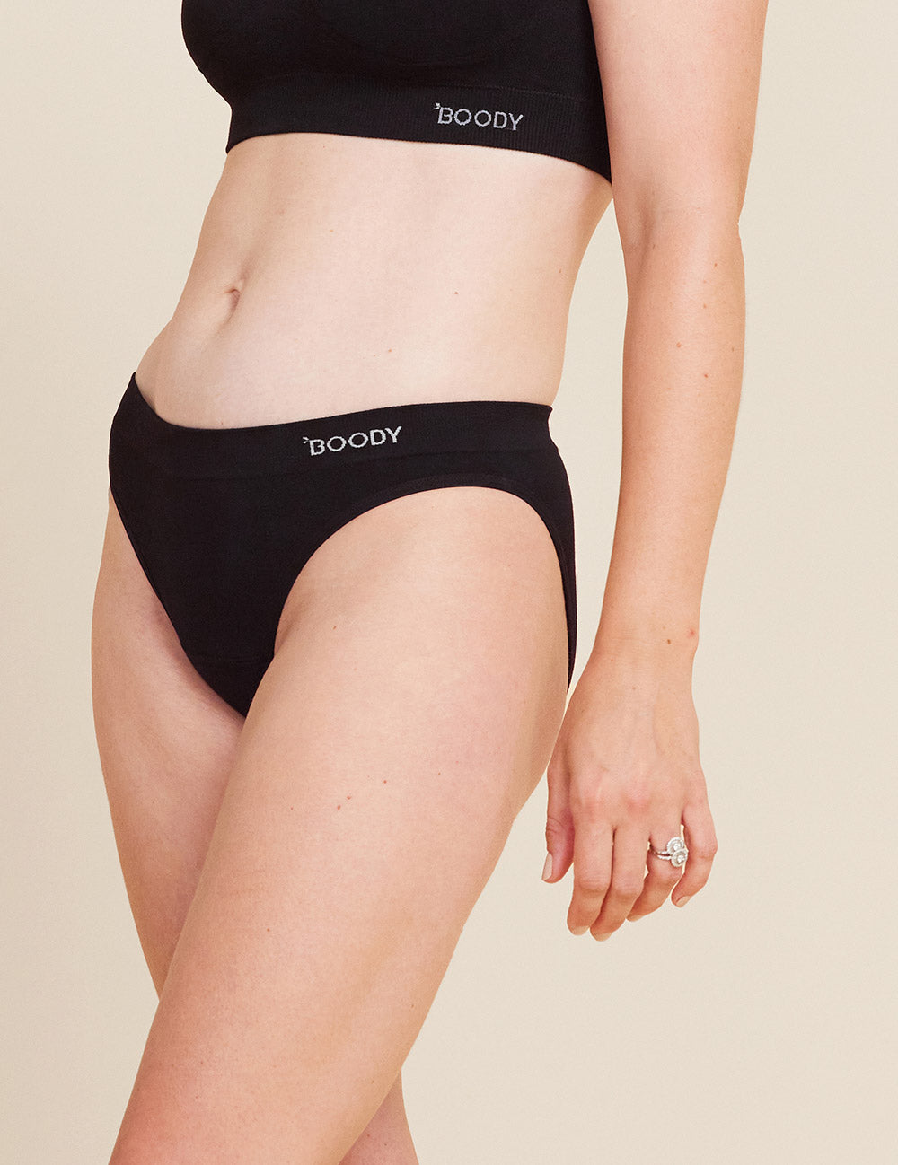 Period & Leak Proof - Hipster Bikini - Light - Black