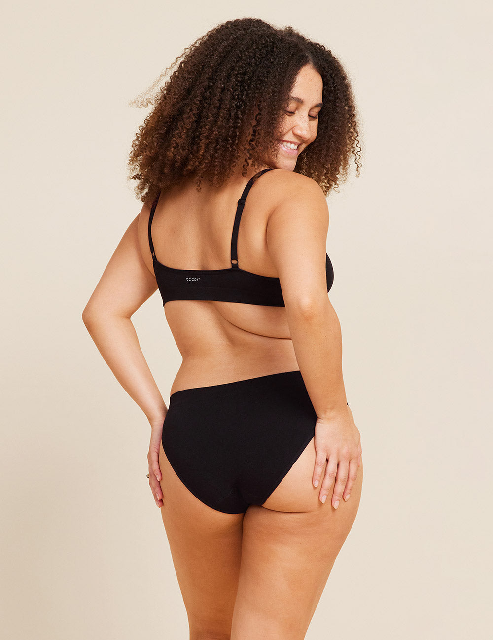 Period & Leak Proof - Hipster Bikini - Light - Black