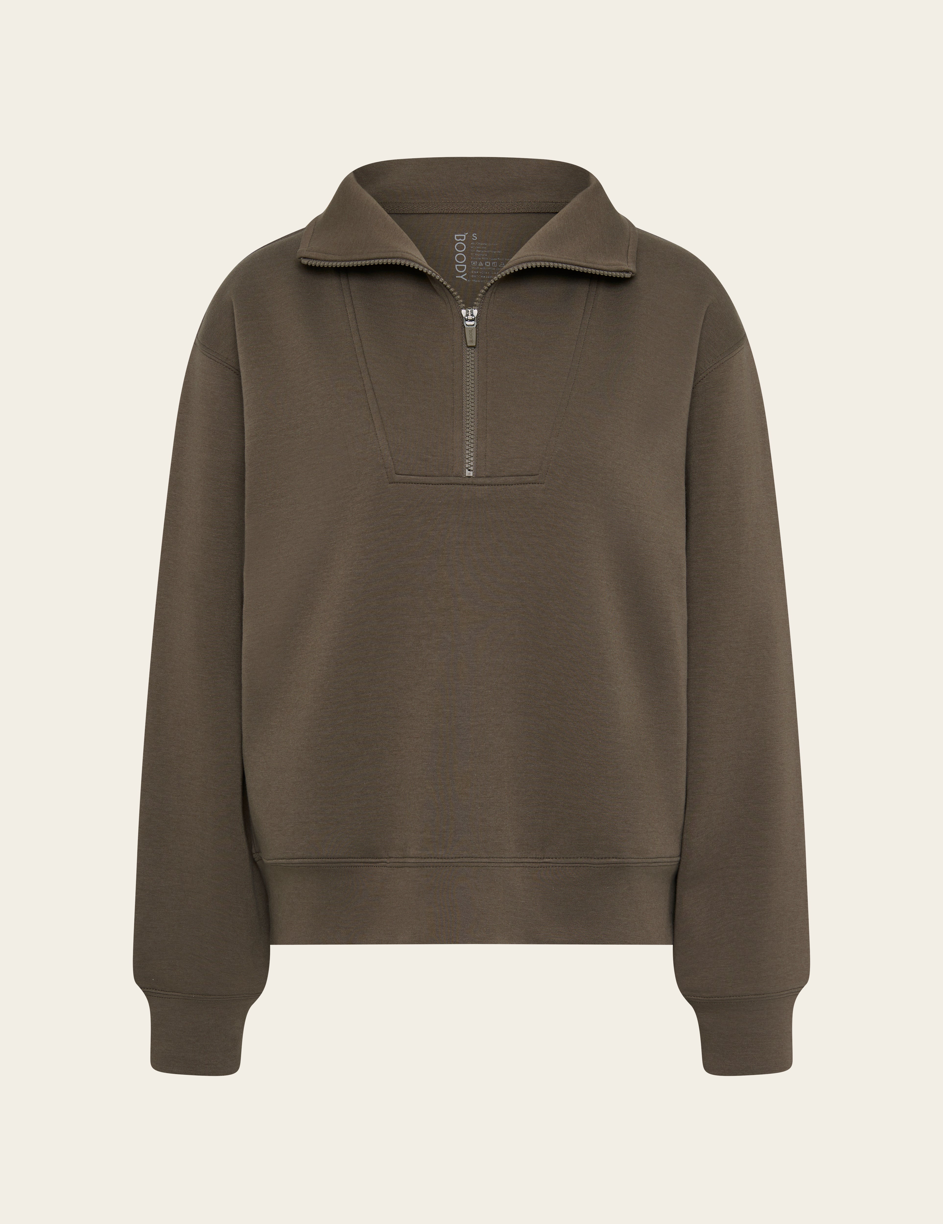 HOTELPAULIER ニットポンチョ FREE SIZE Women's Bamboo Quarter Zip Sweater in Oyster | Boody US