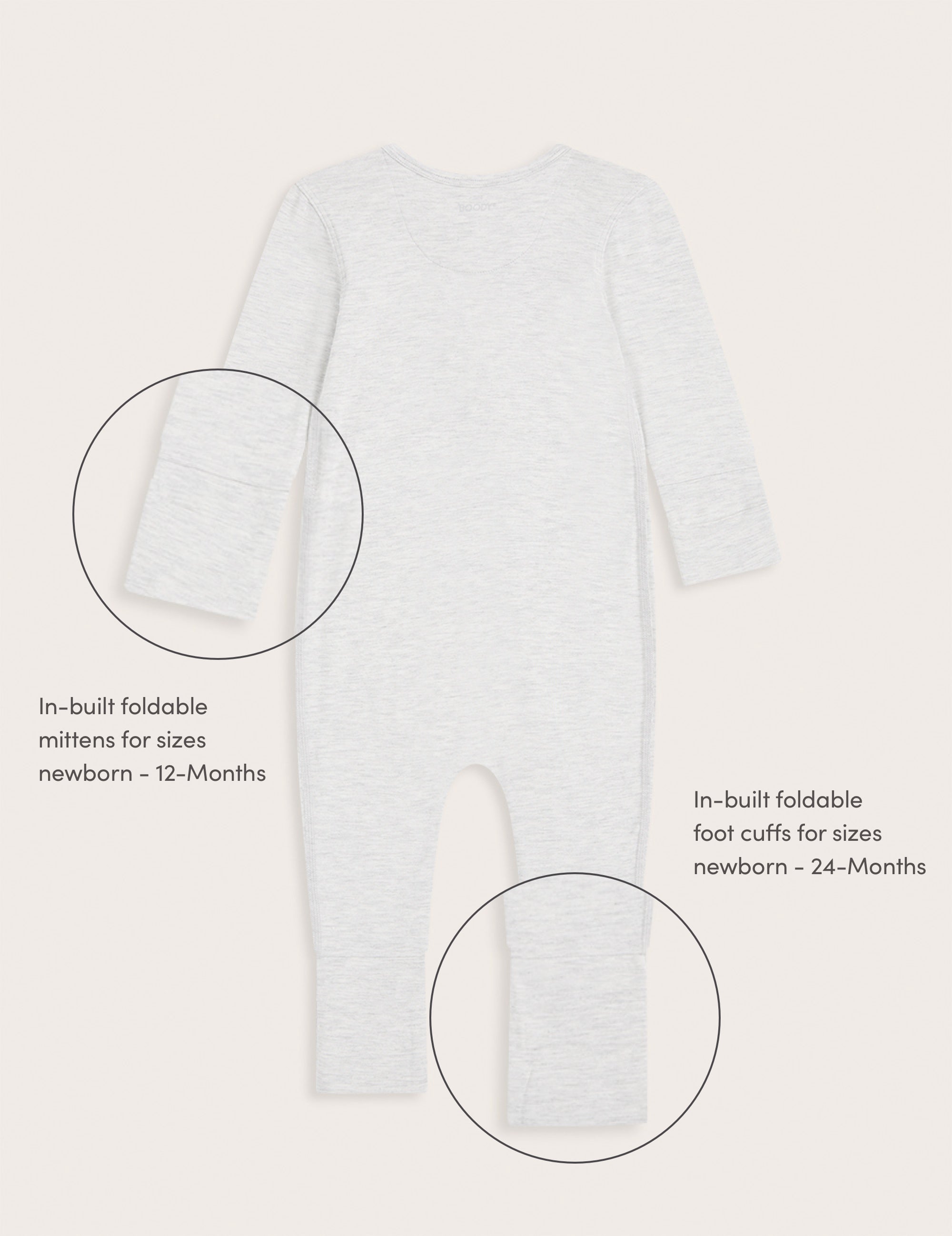 Baby Long Sleeve Romper - Heather Grey