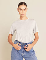 Boody Women's Boyfriend T-Shirt in Light Grey Front