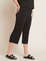 Boody Women's Downtime Crop Pant in Storm Black Side