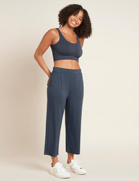 Boody Women's Downtime Crop Pant in Storm Grey Front
