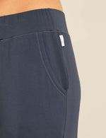 Boody Women's Downtime Slim Leg Lounge Pant in Storm Grey Detail