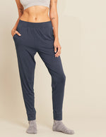 Boody Women's Downtime Slim Leg Lounge Pant in Storm Grey Front