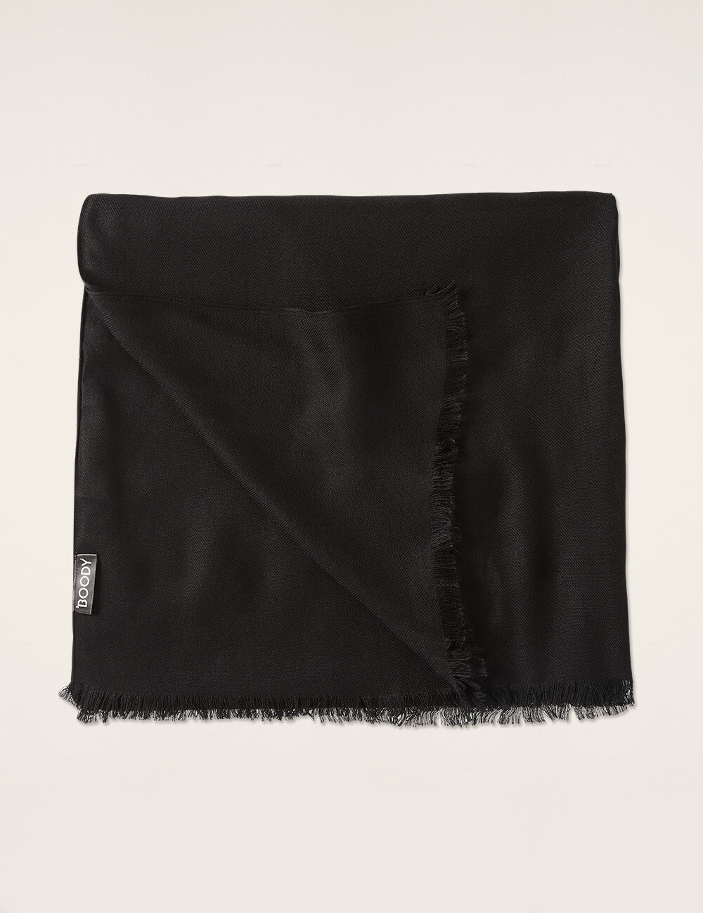 Fringed Hem Scarf | Black | Bamboo Accessories – Boody USA